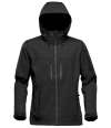 HR-1W Stormtech Ladies Epsilon 2 Hooded Soft Shell Jacket Black / Graphite Grey colour image